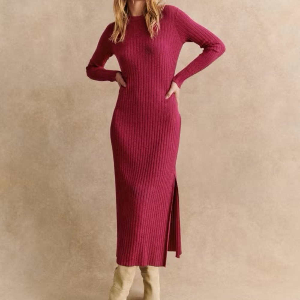 Sezane Fuchsia Long-sleeved Catarina Dress size L